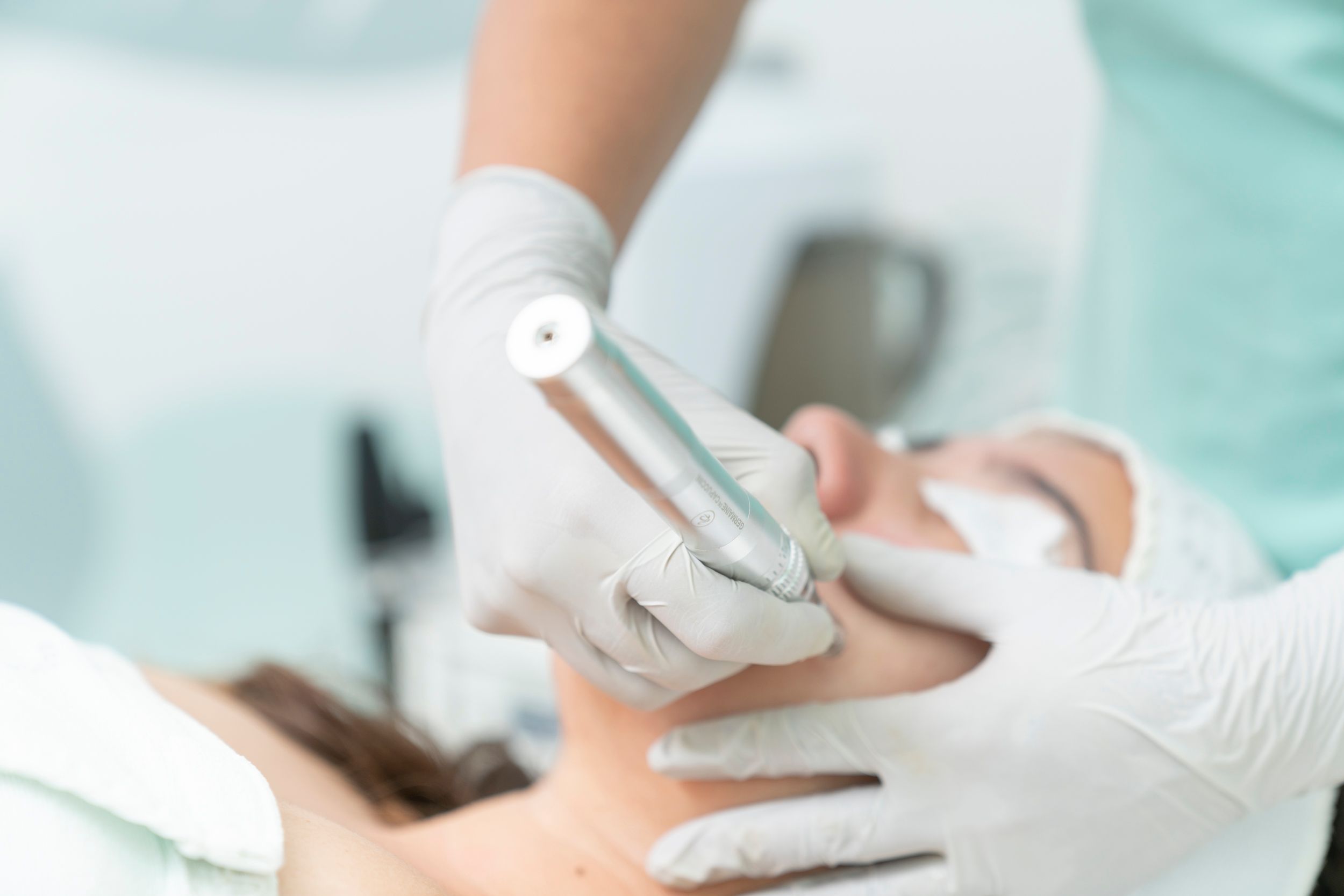 Patient receiving professional medical dermatology care
