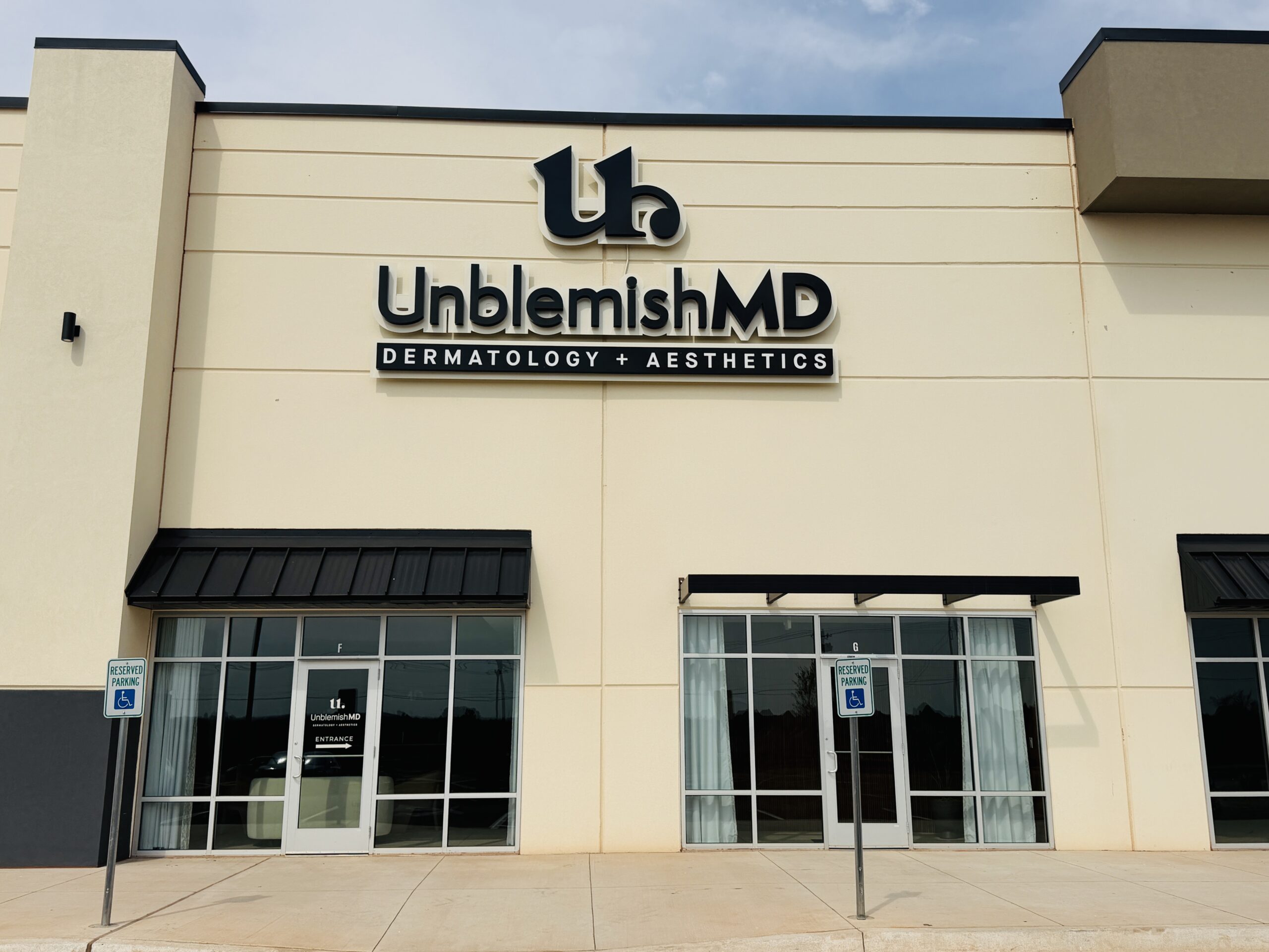 Exterior of the new UnblemishMD dermatology office near NW 178th Street and Portland Avenue in Oklahoma City